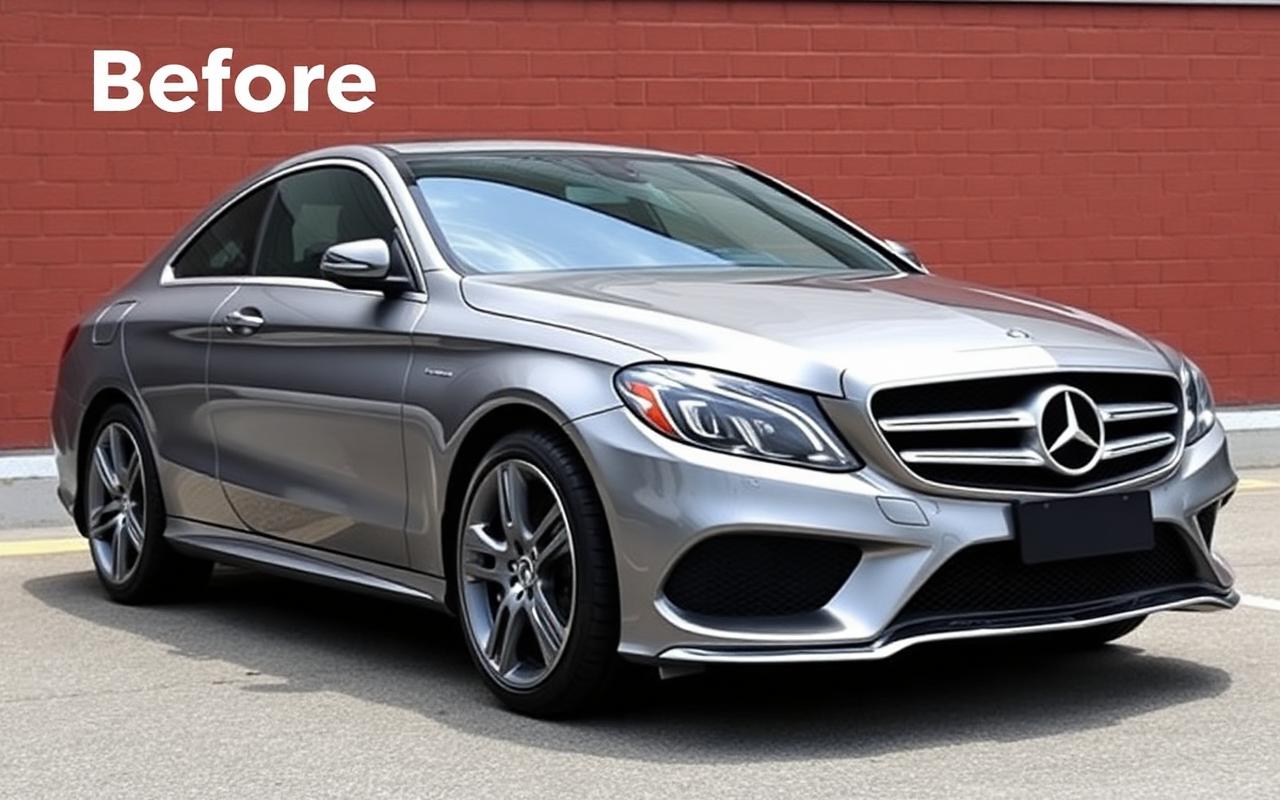 Mercedes C-Class met chroom en standaard wielen